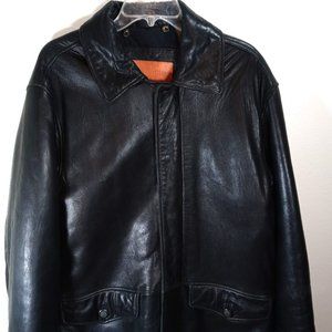 Timberland Leather Jacket X-Large Weather Gear Full Zip Motorcycle No Hood